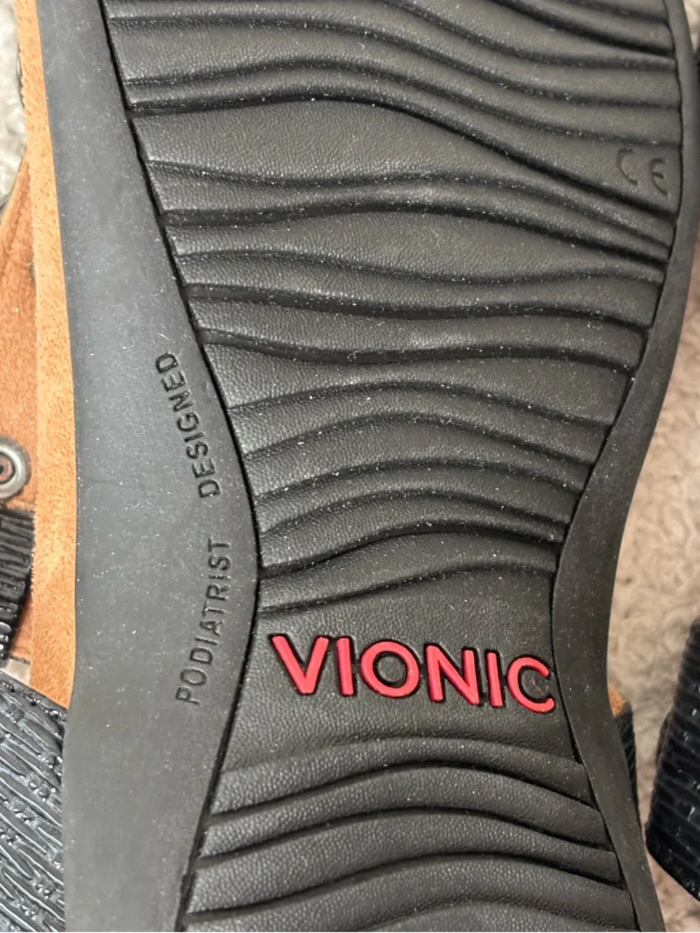 Vionic Sandals Womens 6.5 Black Farra‎ Patent Ankle Strap Slingback Arch Support
